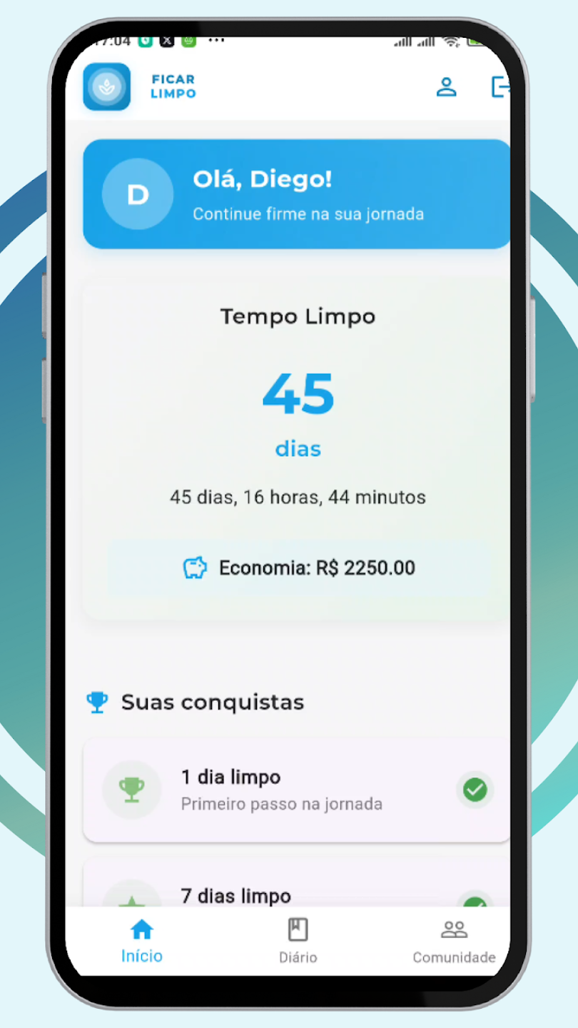 Ficar Limpo app screenshot