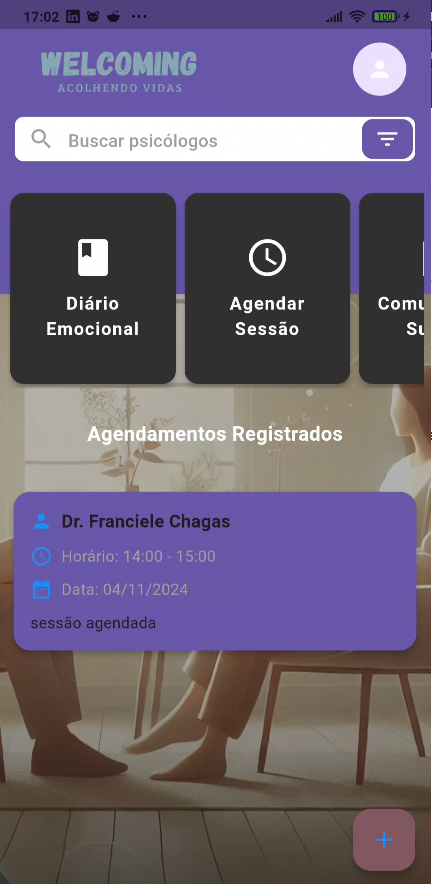 Welcoming app screenshot